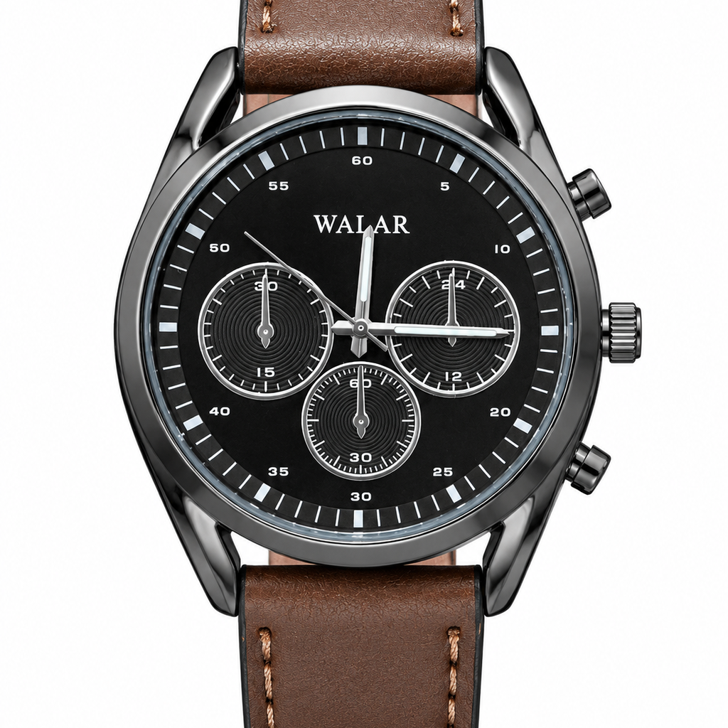 ساعت مردانه  بند چرم مدل walar-c2