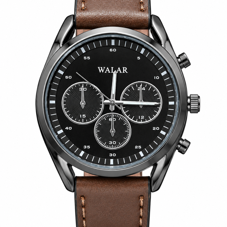 ساعت مردانه بند چرم مدل walar-c2